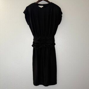Price FIRM Vintage 90s Does 40s Black Crepe Cocktail Dress XS/S